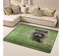 Hnnkloy Imprimé Tendance Raton Laveur Mignon, Tapis de Sol antidérapant de Grande Taille pour Salon et Chambre, 160 x 120 cm.