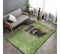 Hnnkloy Imprimé Tendance Raton Laveur Mignon, Tapis de Sol antidérapant de Grande Taille pour Salon et Chambre, 150 x 100 cm.