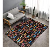Hnnkloy J'aime Mon Chien Teckel (imprimé), Tapis de Sol antidérapant de Grande Taille pour Salon et Chambre, 150 x 100 cm.