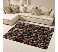 Hnnkloy J'aime Mon Chien Teckel (imprimé), Tapis de Sol antidérapant de Grande Taille pour Salon et Chambre, 160 x 120 cm.