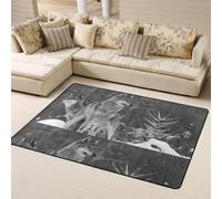 Hnnkloy Loup Sauvage imprimé, Tapis de Sol antidérapant de Grande Taille pour Salon et Chambre, 160 x 120 cm.