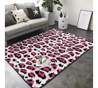 Hnnkloy Motif léopard Rose Tendance sans Couture, Tapis de Sol antidérapant pour Salon et Chambre, 208 x 148 cm
