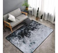 Hnnkloy Mousse imprimée Ocean Splash, Tapis de Sol antidérapant de Grande Taille pour Salon et Chambre, 150 x 100 cm.