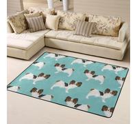 Hnnkloy Papillon, Chien Mignon de Race Toy Spaniel, Tapis de Sol antidérapant de Grande Taille pour Salon et Chambre, 160 x 120 cm.