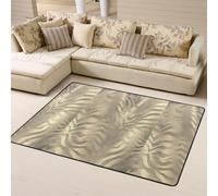 Hnnkloy Safari African Gold Glam Zèbre Animal Skin Sepia, Tapis de Sol antidérapant de Grande Taille pour Salon et Chambre, 160 x 120 cm.