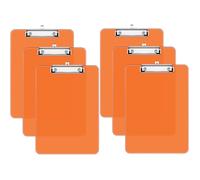 Hnogri Lot de 6 presse-papiers en plastique format A4 standard Plastique dur, Clipboard A4 dessin de mode, Planchettes à pince et porte-formulaires, Clipboard taille 31.5 x 22.5 cm, Orange