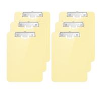 Hnogri Lot de 6 presse-papiers en plastique format A4 standard Plastique dur, Clipboard A4 dessin de mode, Planchettes à pince et porte-formulaires, Clipboard taille 31.5 x 22.5 cm, Jaune