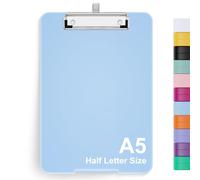 Hnogri Porte-bloc A5 avec rangement, Planches à pince pliables pour infirmières, Planches à pince pliables en plastique, Fournitures de bureau, menu pour le travail, Blue