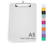 Hnogri Porte-bloc A5 avec rangement, Planches à pince pliables pour infirmières, Planches à pince pliables en plastique, Fournitures de bureau, menu pour le travail, Translucent