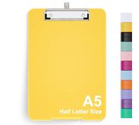 Hnogri Porte-bloc A5 avec rangement, Planches à pince pliables pour infirmières, Planches à pince pliables en plastique, Fournitures de bureau, menu pour le travail, Yellow