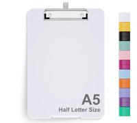 Hnogri Porte-bloc A5 avec rangement, Planches à pince pliables pour infirmières, Planches à pince pliables en plastique, Fournitures de bureau, menu pour le travail, White