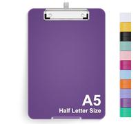 Hnogri Porte-bloc A5 avec rangement, Planches à pince pliables pour infirmières, Planches à pince pliables en plastique, Fournitures de bureau, menu pour le travail, Dark Purple