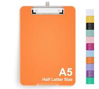 Hnogri Porte-bloc A5 avec rangement, Planches à pince pliables pour infirmières, Planches à pince pliables en plastique, Fournitures de bureau, menu pour le travail, Orange