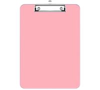 Hnogri Porte-bloc en plastique rose format lettre standard A4 pour infirmières, étudiants, bureau et femmes, avec porte-stylo et clip discret, taille 31,8 x 23 cm,rose