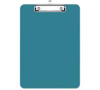 Hnogri Porte-bloc en plastique sarcelle format lettre standard A4 pour infirmières, étudiants, bureau et femmes, avec porte-stylo et clip discret, taille 31,8 x 23 cm,sarcelle