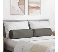 HNSMFPRE Coussins Rouleau 2 Pcs Gris Clair 25x70 cm | Velours côtelé doux, Rembourrage polyester, Housse amovible avec fermeture éclair, Usage intérieur salon chambre