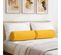 HNSMFPRE Coussins Rouleau Velours Cotele 2 Pieces Jaune Clair | Housse Amovible Avec Fermeture Eclair, Rembourrage Polyester, Deco Salon Chambre Bureau
