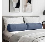HNSMFPRE Coussins Rouleau Velours Côtelé Bleu 25x70 cm 2 Pièces | Rembourrage Polyester, Housse Amovible Avec Fermeture Éclair, Décor Salon Chambre Bureau