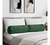 HNSMFPRE Coussins Rouleau Velours Côtelé Vert Foncé 2 Pièces 25x70 cm | Rembourrage Polyester, Housse Amovible Avec Fermeture Éclair, Usage Intérieur Salon Chambre Bureau