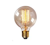 Hntoolight Ampoule Edison vintage E27 220 V Rétro Lampe 40 W Ampoule Vintage Edison Lampe à incandescence Filament Lumière Edison, Filament G80, E27 Blanc chaud (2700-3000K)