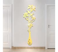 HNVNER Autocollants muraux effet miroir - Autocollants muraux 3D en forme de fleur pour salon, chambre à coucher, décoration murale à faire soi-même pour arrière-plan TV et toile de fond de canapé