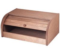 Ho-Me In Rombo Bread Bin with Roller Shutter Front, Dark Wood 9652