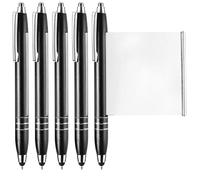 HO-SFSM 5 Pièces Stylos à Bille en Métal, Stylo à Bille avec Feuille de Triche pour Tricher, pour l'école, le bureau, les affaires