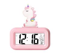 HOAQPPOY Réveil Licorne Enfant - Numérique LED Lumineux Pour Fille et Garçon - Matin (Rose)