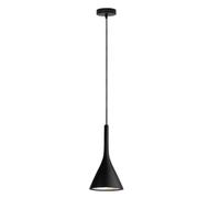 Hobaca Éclairage de plafond E27 D15 cm H36 cm Suspension moderne en résine conique noire pour cuisine, hauteur réglable, lustres, pour chambre, salon (noir)