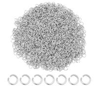 HOBBIESAY 2000 anneau Ouvert en Acier Inoxydable de 4mm Petits Anneaux Métalliques Ronds Connecteurs pour Bracelets Colliers Boucles D'Oreilles Fabrication de Bijoux