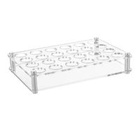 HOBBIESAY Support de Verre à Shot en Acrylique 24 Trou pour Verres à Tequila Blancs Plateau de Service Base de Shot pour Bar Whisky avec Raccord en Fer