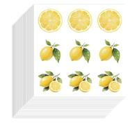 Hobbspring Lot de 180 autocollants citron, 90 x 90 mm, papier autocollant, autocollants décoratifs résistants à l'eau, tranches de citron, planificateur, autocollants pour albums de scrapbooking