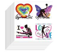 Hobbspring Lot de 80 autocollants de gymnaste artistique - Amour - Forme de papillon - Art athlétique - Pour les gymnastes et les amateurs de fête - Boîte d'eau - Valise - Décoration de skateboard