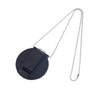 Hobbspring Porte-Badge Plat Rond Universel en Cuir avec Clip de Ceinture et Chaîne en Fer pour Agent des Forces de L'Ordre