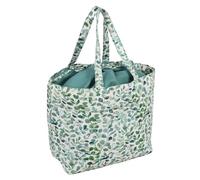 Hobby Gift Grand Sac de Tricot à Cordon, Sac Crochet Organiseur pour Accessoires de Tricot et Loisirs Créatifs, 100% Coton avec Poignée de Transport pour Voyage, 39 x 32 x 32 cm, Eucalyptus
