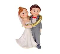Hobbyfun Figurine couple de mariés, Décoration de mariage, Multicolore, Mariage, Résine, 1 pièce, 8 cm