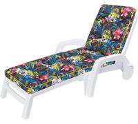 Hobbygarden Chaise longue Coussin pour Deckchair Coussin pour chaise longue - Coussin Hugo 201 x 55 x 8 cm, Feuilles multicolores