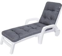 Hobbygarden Chaise longue Coussin pour Deckchair Coussin pour chaise longue - Coussin Hugo 201 x 55 x 8 cm, bleu marine