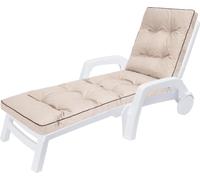 Hobbygarden Chaise longue Coussin pour Deckchair Coussin pour chaise longue - Coussin Hugo 201 x 55 x 8 cm, Beige