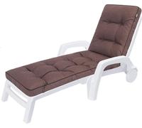 Hobbygarden Chaise longue Coussin pour Deckchair Coussin pour chaise longue - Coussin Hugo 201 x 55 x 8 cm, Marron