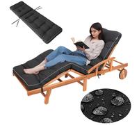 Hobbygarden Chaise longue Coussin pour Deckchair Coussin pour chaise longue - Coussin Hugo 201 x 55 x 8 cm, Noir