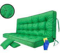 Hobbygarden Coussin de banc Coussin de sol pour banc de jardin Coussin de balançoire Coussin pour balançoire hollywoodienne Outdoor / Indoor - Pola - 140 cm - Vert