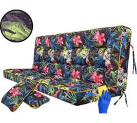 Hobbygarden Coussin de banc Coussin de sol pour banc de jardin Coussin de balançoire Coussin pour balançoire hollywoodienne Outdoor / Indoor - Pola - 150 cm - Feuilles colorées