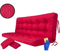 Hobbygarden Coussin de banc Coussin de sol pour banc de jardin Coussin de balançoire Coussin pour balançoire hollywoodienne Outdoor / Indoor - Pola - 140 cm - Rouge