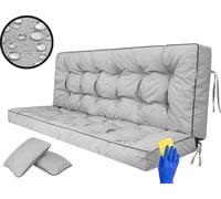 Hobbygarden Coussin de banc Coussin de sol pour banc de jardin Coussin de balançoire Coussin pour balançoire hollywoodienne Outdoor / Indoor - Pola - 120 cm - Gris clair