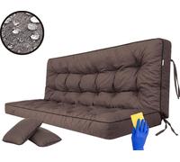 Hobbygarden Coussin de banc Coussin de sol pour banc de jardin Coussin de balançoire Coussin pour balançoire hollywoodienne Outdoor / Indoor - Pola - 140 cm - Marron