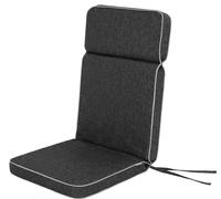Hobbygarden Coussin de chaise à haut dossier Chaise de jardin Base HL Coussin d'assise, Coussin confortable, Coussin de jardin Coussin chaise Sesel Chaise de jardin - Eliza - 119 x 49 x 5 cm - Noir