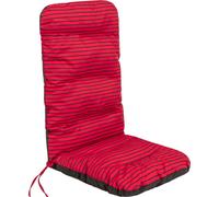 Hobbygarden Coussin de chaise pour meubles de jardin Coussin pour meubles de jardin - Basia - 123 x 48 x 7 cm - Rouge avec rayures