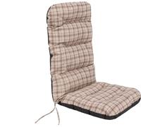 Hobbygarden Coussin de chaise pour meubles de jardin Coussin pour meubles de jardin - Basia - 123 x 48 x 7 cm - Beige à carreaux