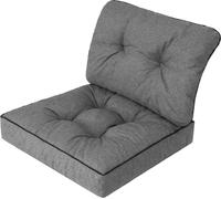 Hobbygarden Coussin de jardin sur Rataanmöbel Rataan Coussin de jardin Coussin d'assise Coussin décoratif - Emma Tech - 50 x 50 cm - Graphite